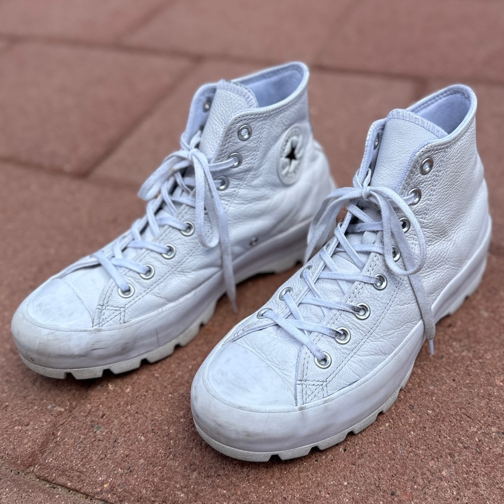 Converse White Platform Sneakers